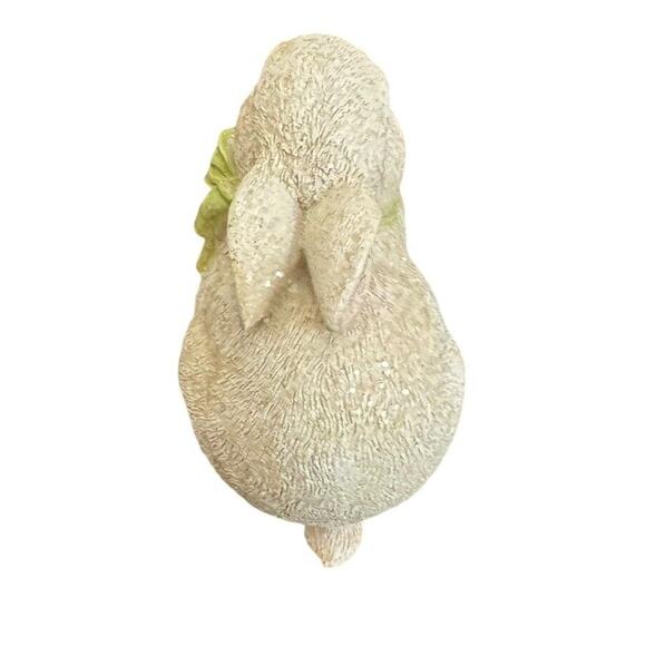 Ganz Bunny Rabbit Figurine Green Bow 3 1/2" Easter Basket Home Decor Spring - Picture 3 of 8